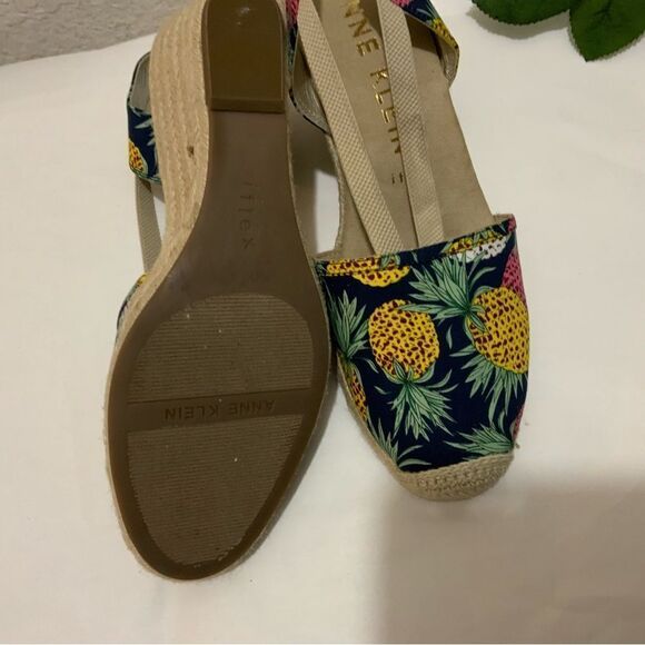 Anne Klein Abril Espadrille Wedge Sandal With Pineapples size 9.5 M - Picture 6 of 11